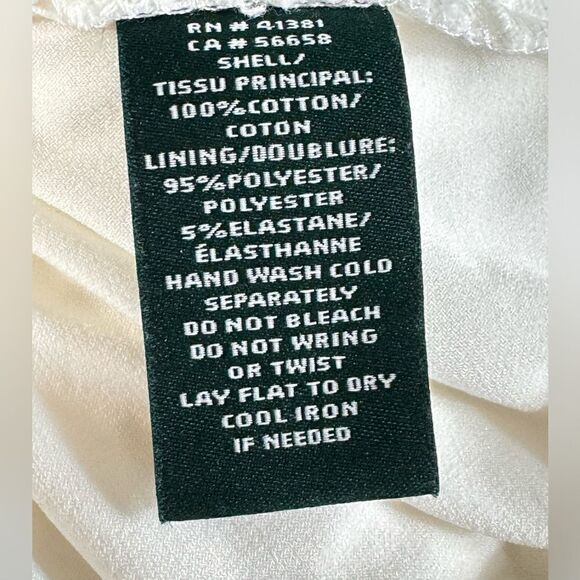 Lauren Ralph Lauren Dress womens size 8 cushion cut Lace white Geometric sheath - Picture 10 of 11